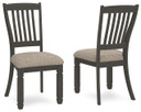 Tyler Creek - Dining UPH Side Chair (Set of 2) - Slatback - Black / Grayish Brown