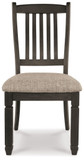 Tyler Creek - Dining UPH Side Chair (Set of 2) - Slatback - Black / Grayish Brown