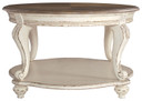 Realyn - Oval Cocktail Table - White / Brown