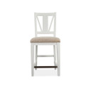 Heron Cove - Counter Chair With Upholstered Seat (Set of 2) - Chalk White