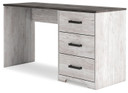 Shawburn - Home Office Desk - White / Dark Charcoal Gray
