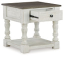 Havalance - Square End Table - White / Gray
