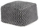 Jasett - Black / Ivory - Pouf