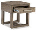 Loyaska - Grayish Brown - Rectangular End Table