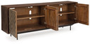 Dreggan - Brown / Gold Finish - Accent Cabinet