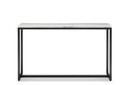 Torin - Rectangular Sofa Table - White Marble And Matte Black