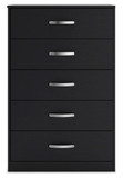 Finch - Five Drawer Chest - 46" Height - Black