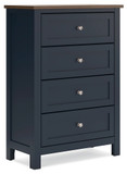 Landocken - Four Drawer Chest - Brown / Blue