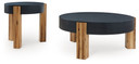 Breenmore - Black / Natural - Occasional Table Set (Set of 2)