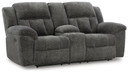 Frohn - Dbl Reclining Loveseat With Console - Fabric - Graphite