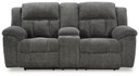 Frohn - Dbl Reclining Loveseat With Console - Fabric - Graphite