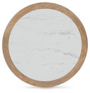 Camdill - Round Cocktail Table - Light Brown / White