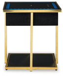 Rexwell - Black / Gold Finish - Accent Table With Speaker
