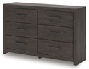 Prendonea - Six Drawer Dresser - Charcoal