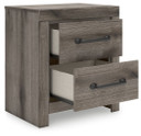 Graystorm - Two Drawer Night Stand - Brown Gray