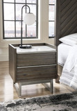 Arkenton - Two Drawer Night Stand - Grayish Brown / White