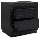Londer - Two Drawer Night Stand - Black
