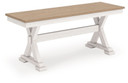 Purlaney - Large Dining Room Bench - Antique White / Natural