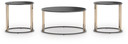 Hannerly - Occasional Table Set (Set of 3) - Black / Gold Finish