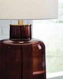 Mette - Glass Table Lamp - Brown / Gold Finish