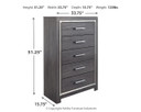Lodanna - Five Drawer Chest - Gray