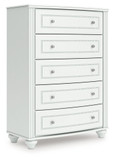 Kozlani - Five Drawer Chest - White