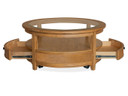 Durant - Round Cocktail Table With Casters - Honey Brown
