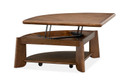 Tanner - Pie Shaped Lift Top Cocktail Table With Casters - Tawny Brown