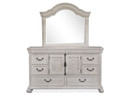 Bronwyn - Drawer Dresser With Shaped Mirror - Alabaster