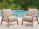 Grover Beach - Lounge Chair With Cushion (Set of 2) - Driftwood