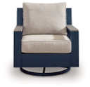East Beach - Swivel Glider Chair With Cushion - Blue