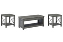 Freedan - 3 Pc. - Coffee Table, 2 End Tables - Grayish Brown