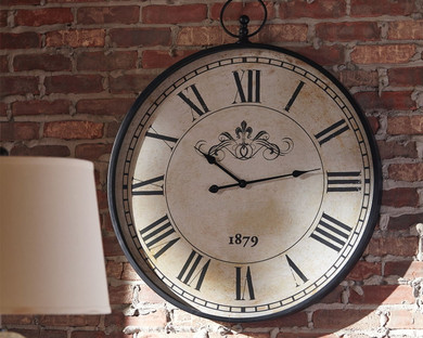 Augustina - Wall Clock - Antique Black