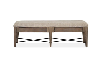 Paxton Place - Bench With Upholstered Seat - Dovetail Gray