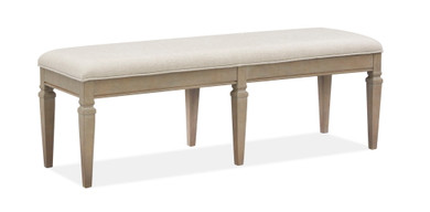 Lancaster - Bench With Upholstered Seat - Dovetail Gray