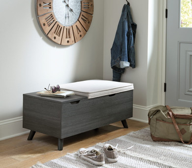 Yarlow - Storage Bench - Dark Gray