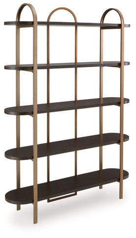 Brentmour - Bookcase - Brown / Gold Finish