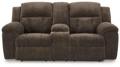Frohn - Chocolate - Dbl Reclining Loveseat With Console - Fabric