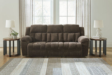 Frohn - Chocolate - Reclining Sofa - Fabric