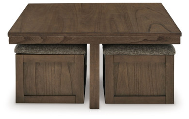 Boardernest - Brown - Cocktail Table With 4 Stools (Set of 5)