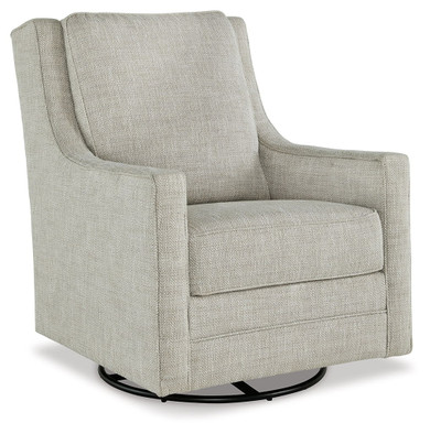 Kambria - Swivel Glider Accent Chair - Fabric - Fog