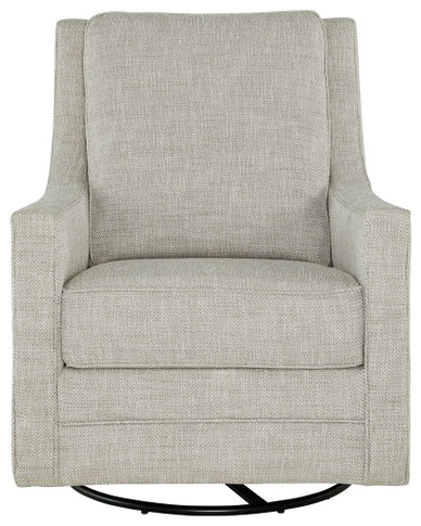 Kambria - Fog - Swivel Glider Accent Chair - Fabric