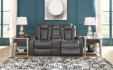 Turbulance - Quarry - Pwr Rec Loveseat with Adjustable Headrest