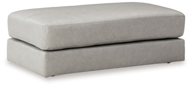 Amiata - Glacier - Oversized Accent Ottoman - Leather Match