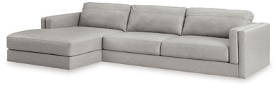 Amiata - Glacier - 2-Piece Sectional With Laf Corner Chaise - Leather Match