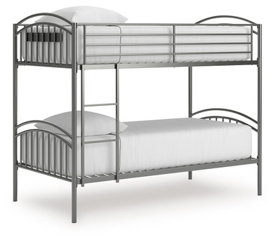 Lanceburg - Twin/Twin Bunk Bed With Ladder - Gray