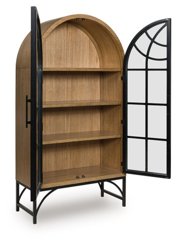 Gwenwich - Natural / Black - Accent Cabinet