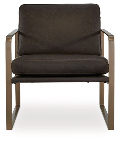 Bradett - Dark Brown / Gold Finish - Accent Chair