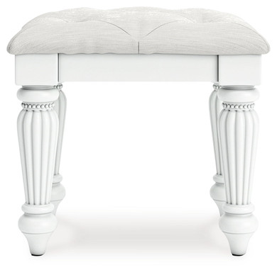 Kozlani - Vanity Upholstered Stool - White