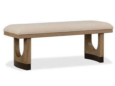Tristan - Upholstered Backless Bench With U-Shaped Legs - Swiss Coffee